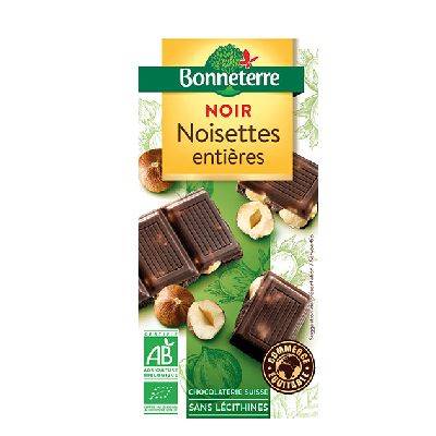 Chocolat noir noisettes entieres - 100g