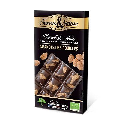 Chocolat noir 70% amande entiere - 100g