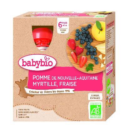 Gourde* pom/myrtille fraise 4x