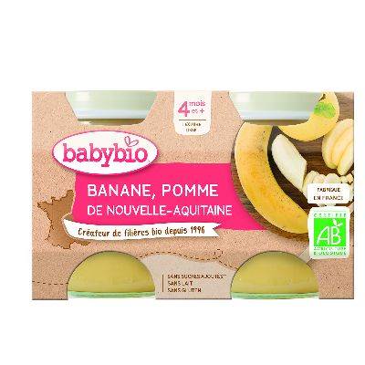 Pot bb pom/banane 2x130g babyb