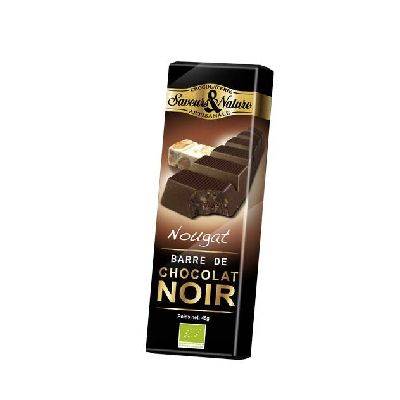 Barre chocolat noir nougat - 45g