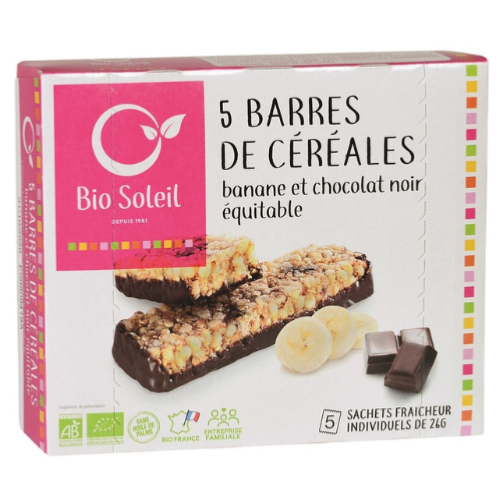 5 barres de cereales banane chocolat noir - 130g