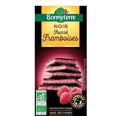 Chocolat noir fourre framboise - 100g