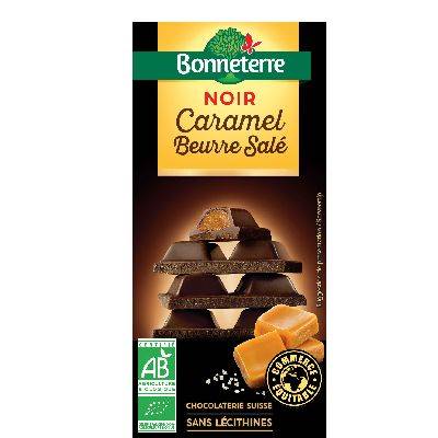 Chocolat noir fourre caramel beurre sale - 100g
