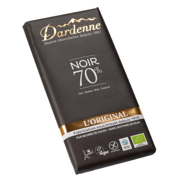 Chocolat noir 70% sans gluten et vegan - 100g