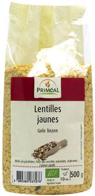 lentilles jaunes 500g primeal