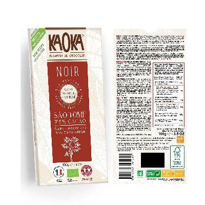 Choco noir 75% sao tome 100g k