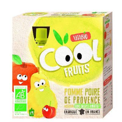 Cool fruits pom/poire 4x90g vi