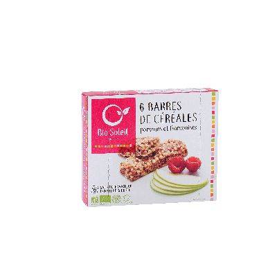 6 barres de cereales pommes framboises 125g