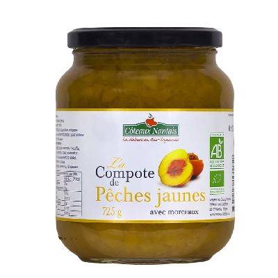 Comp. peches jaunes 725g c.nan