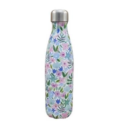 Gourde isotherme 500ml flowers bleu