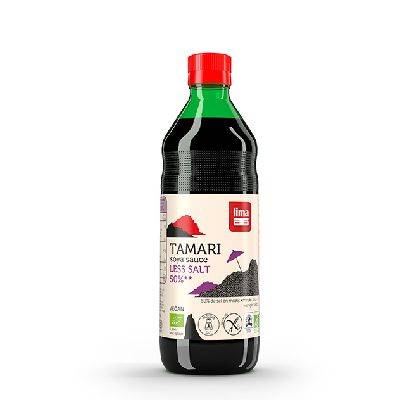 Tamari 50% less salt 500ml lim
